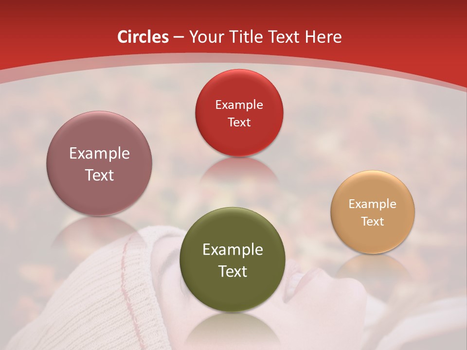 Young Woman Lying In The Fall Leaves PowerPoint Template