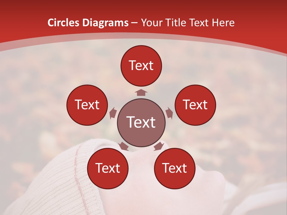 Young Woman Lying In The Fall Leaves PowerPoint Template