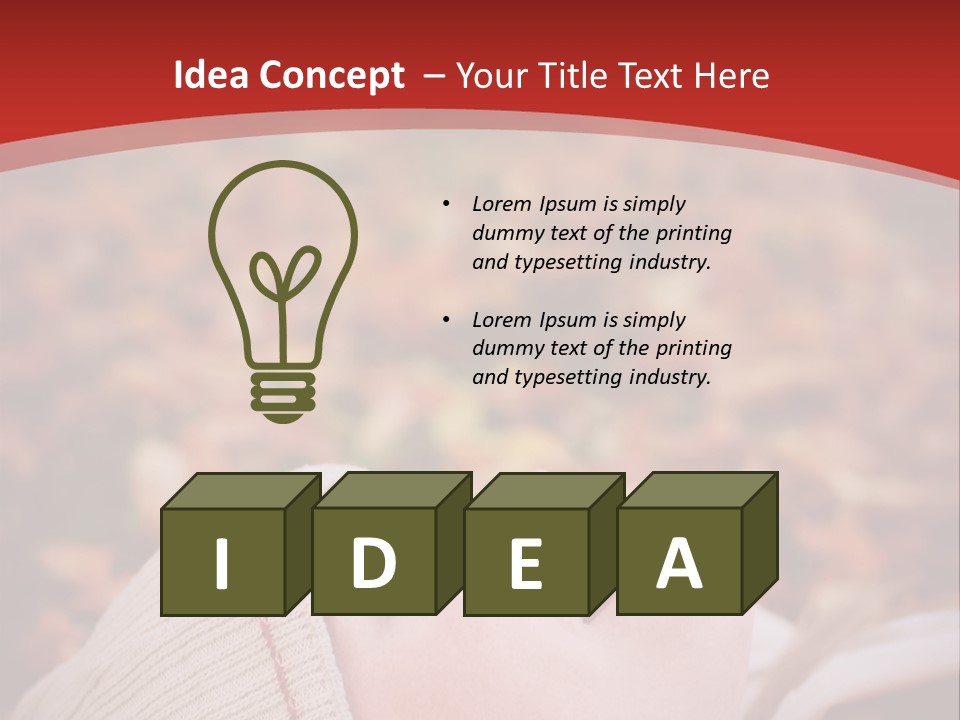 Young Woman Lying In The Fall Leaves PowerPoint Template