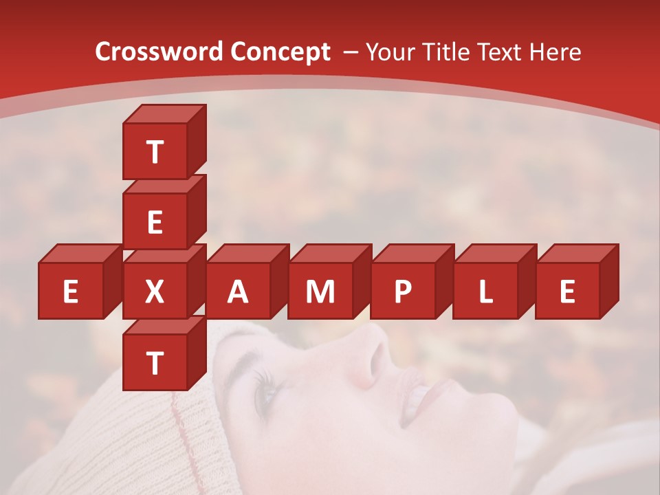 Young Woman Lying In The Fall Leaves PowerPoint Template