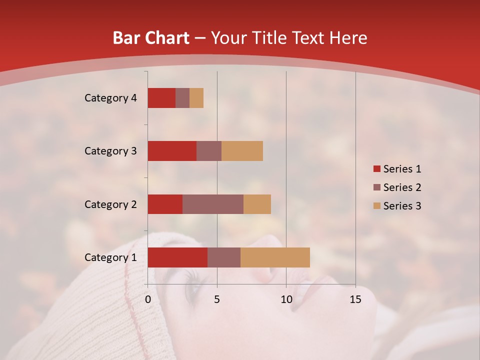 Young Woman Lying In The Fall Leaves PowerPoint Template