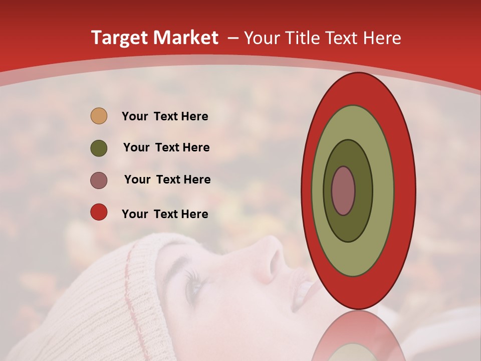 Young Woman Lying In The Fall Leaves PowerPoint Template