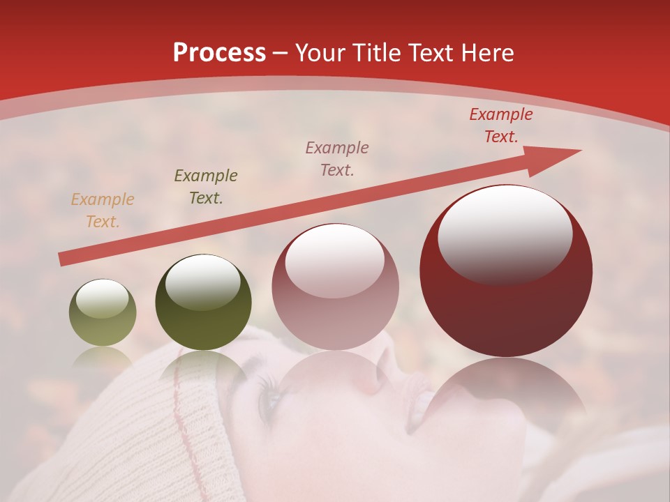 Young Woman Lying In The Fall Leaves PowerPoint Template