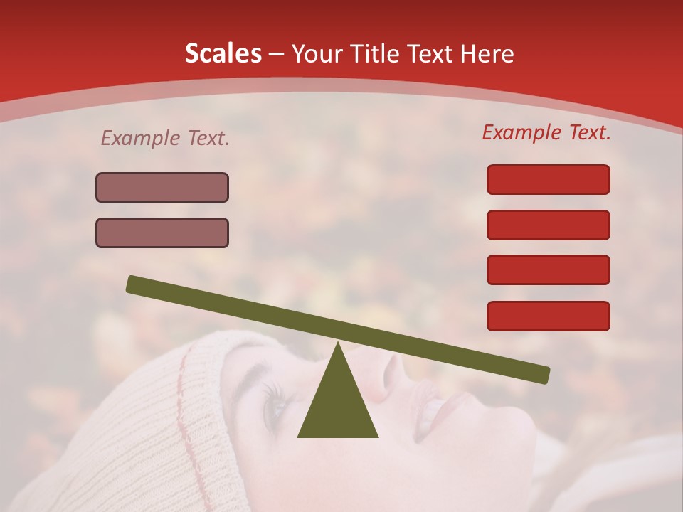 Young Woman Lying In The Fall Leaves PowerPoint Template