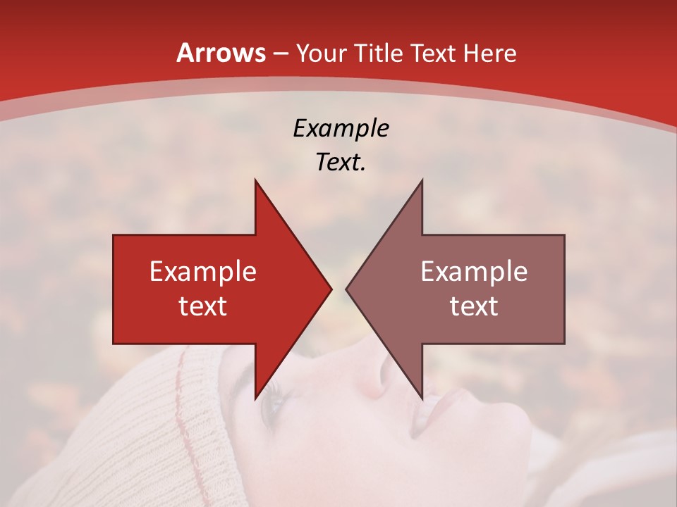 Young Woman Lying In The Fall Leaves PowerPoint Template