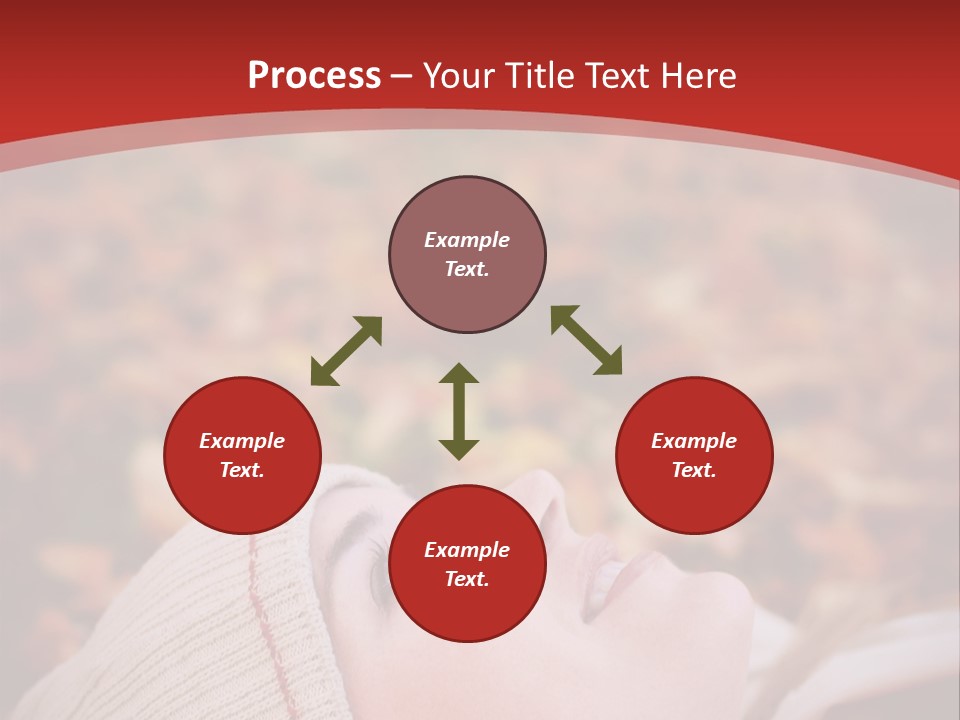 Young Woman Lying In The Fall Leaves PowerPoint Template