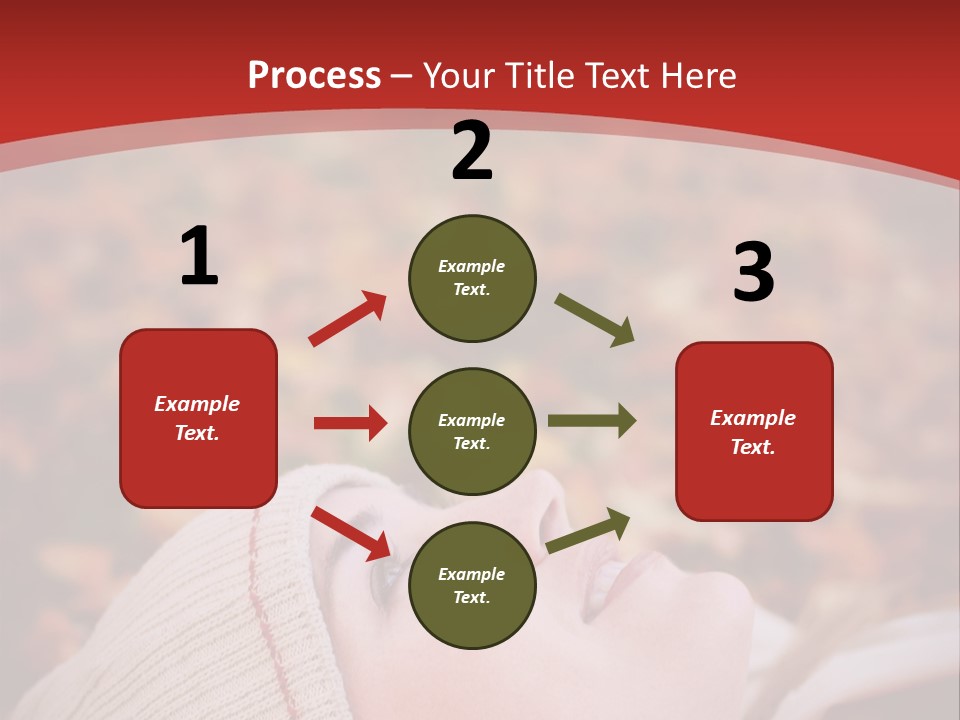 Young Woman Lying In The Fall Leaves PowerPoint Template