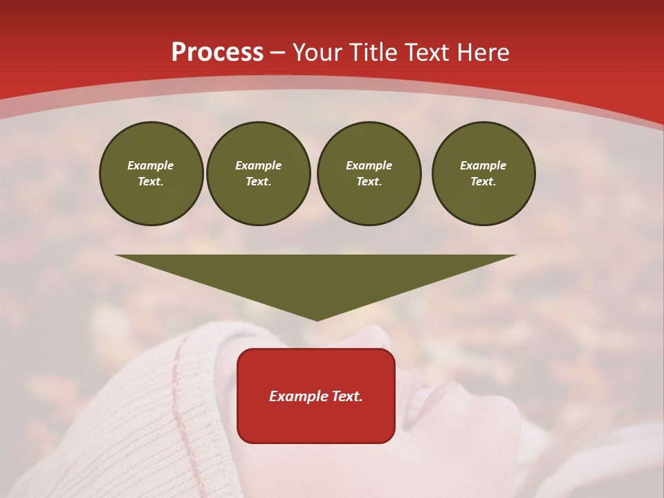 Young Woman Lying In The Fall Leaves PowerPoint Template