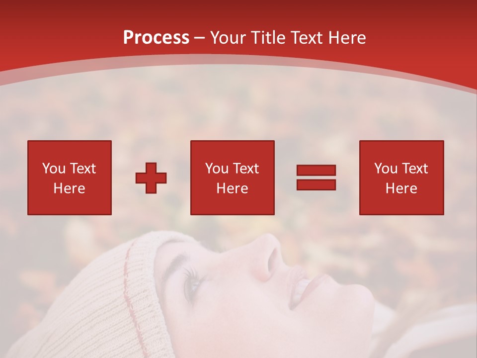 Young Woman Lying In The Fall Leaves PowerPoint Template