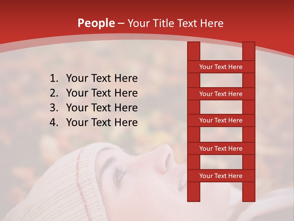 Young Woman Lying In The Fall Leaves PowerPoint Template