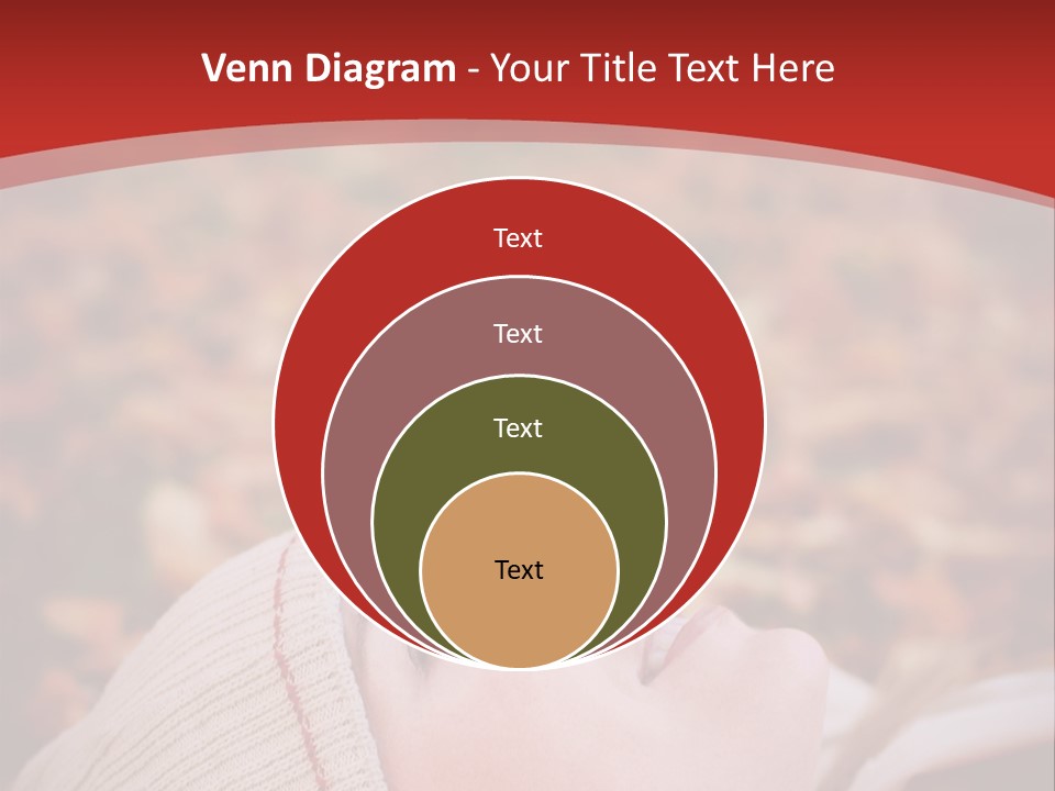 Young Woman Lying In The Fall Leaves PowerPoint Template