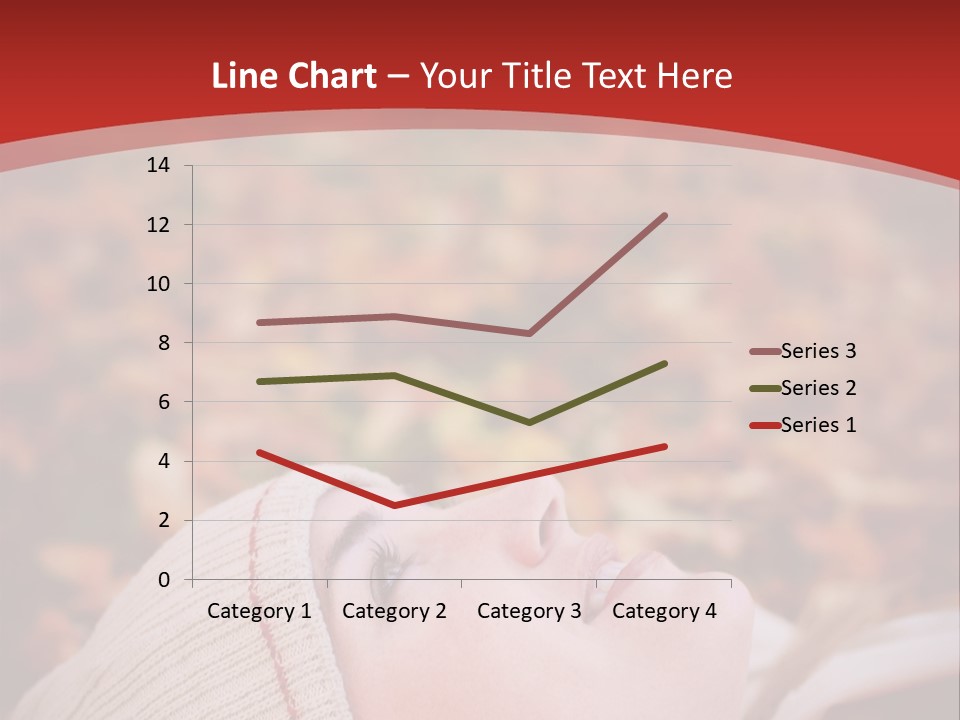 Young Woman Lying In The Fall Leaves PowerPoint Template