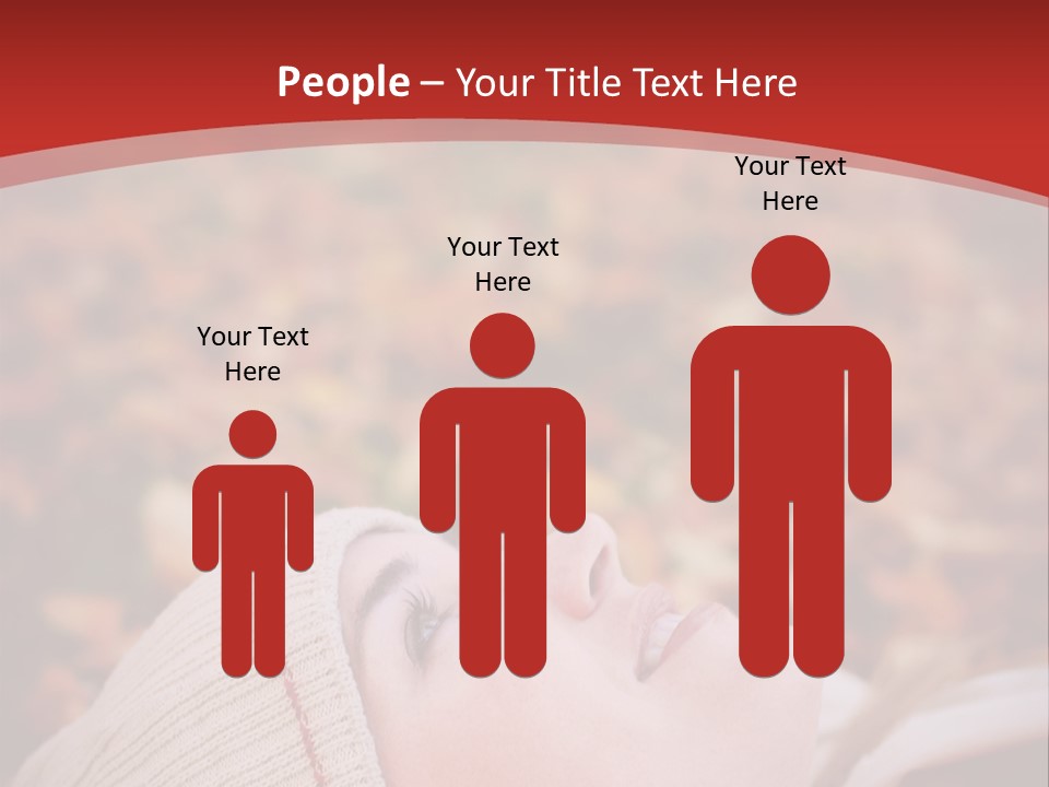 Young Woman Lying In The Fall Leaves PowerPoint Template