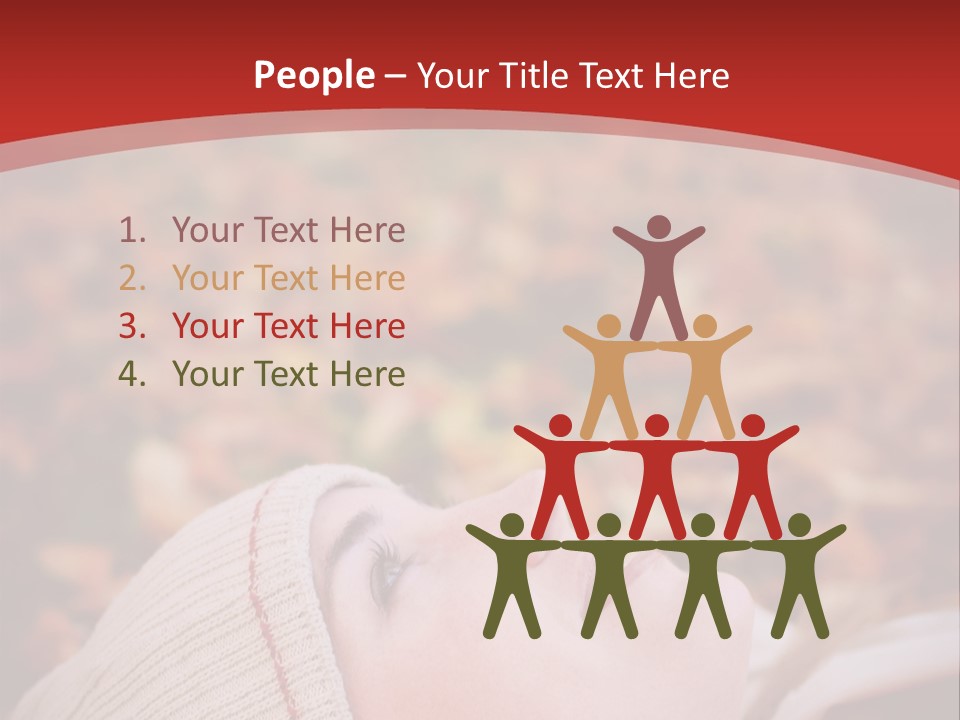 Young Woman Lying In The Fall Leaves PowerPoint Template