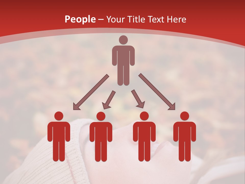 Young Woman Lying In The Fall Leaves PowerPoint Template