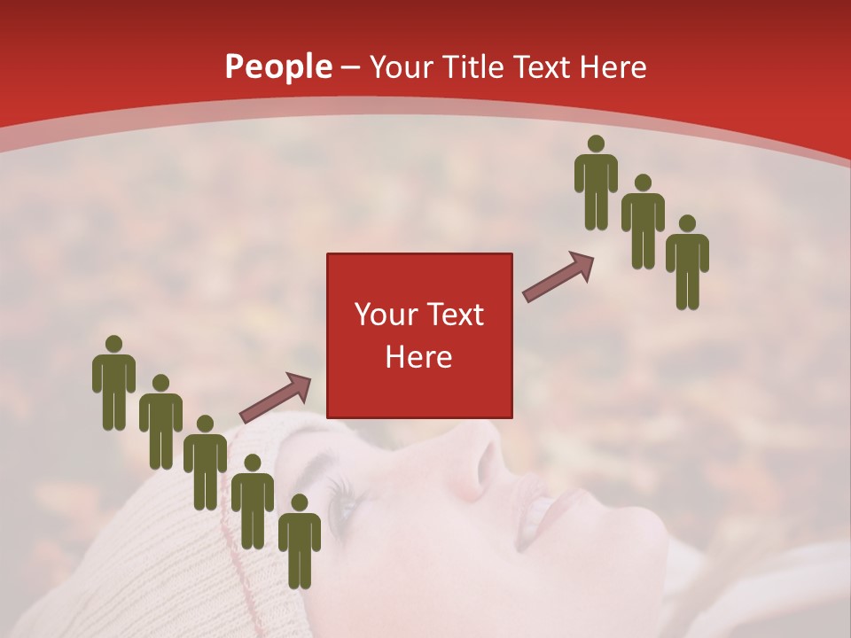 Young Woman Lying In The Fall Leaves PowerPoint Template