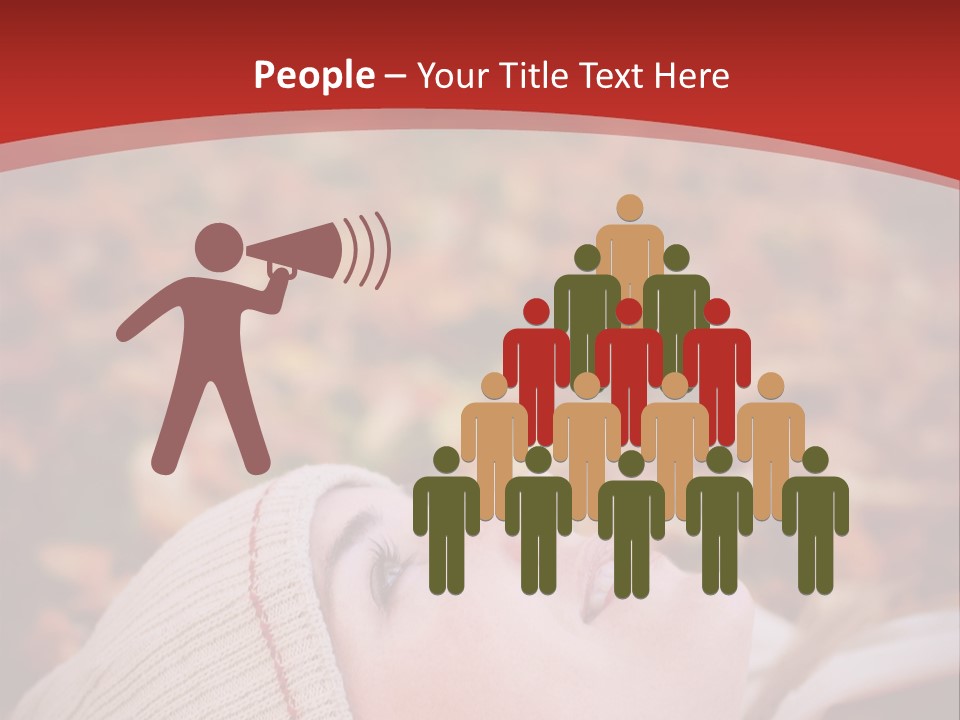 Young Woman Lying In The Fall Leaves PowerPoint Template