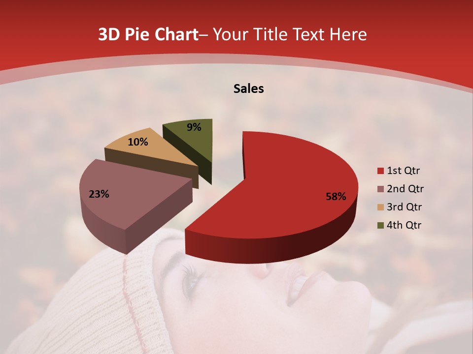 Young Woman Lying In The Fall Leaves PowerPoint Template