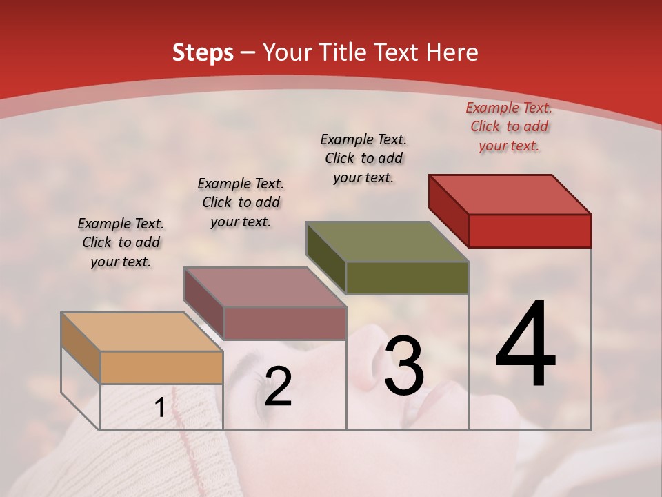 Young Woman Lying In The Fall Leaves PowerPoint Template