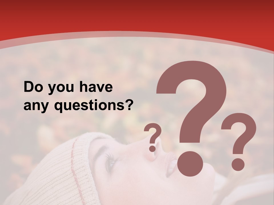 Young Woman Lying In The Fall Leaves PowerPoint Template