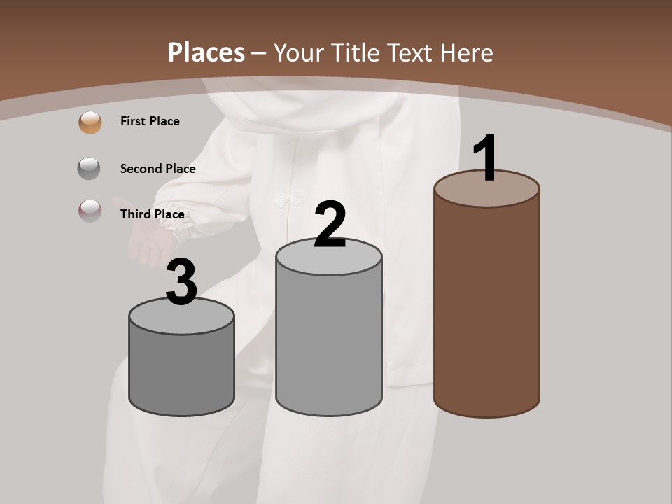 Chinese Elderly Performing Tai Chi Isolated PowerPoint Template