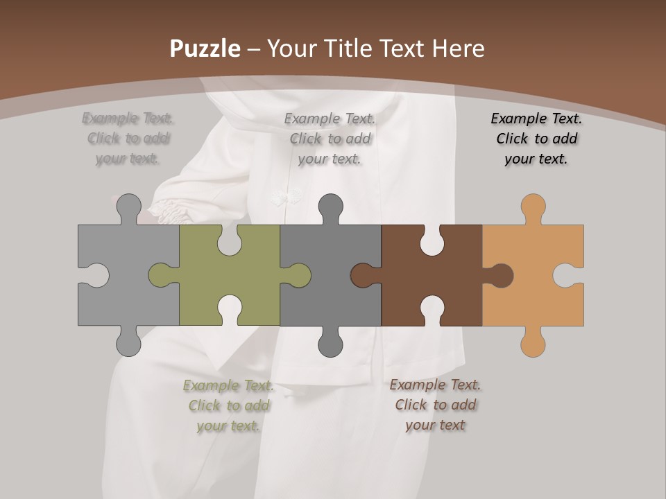 Chinese Elderly Performing Tai Chi Isolated PowerPoint Template