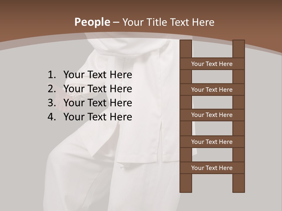 Chinese Elderly Performing Tai Chi Isolated PowerPoint Template