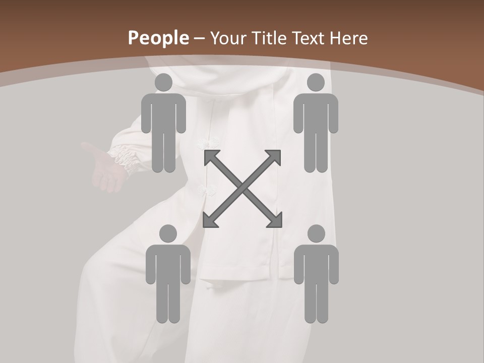 Chinese Elderly Performing Tai Chi Isolated PowerPoint Template