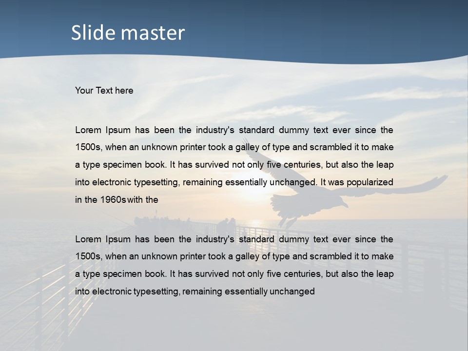 A Seagull Flies Over A Fishing Pier At Sunset In Hermosa Beach,California PowerPoint Template