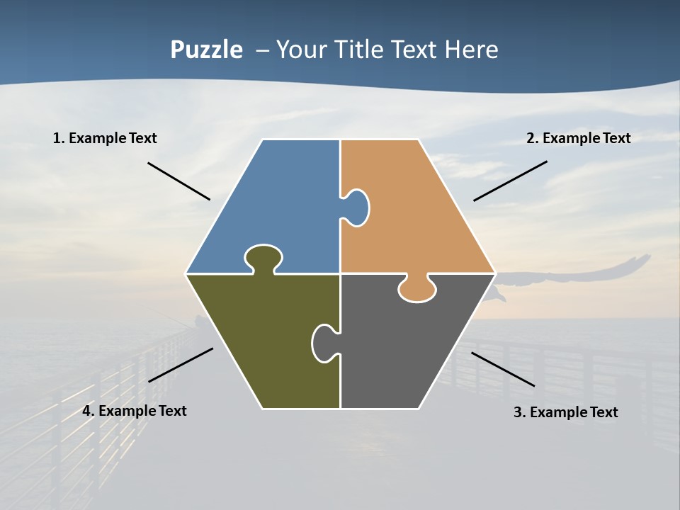 A Seagull Flies Over A Fishing Pier At Sunset In Hermosa Beach,California PowerPoint Template