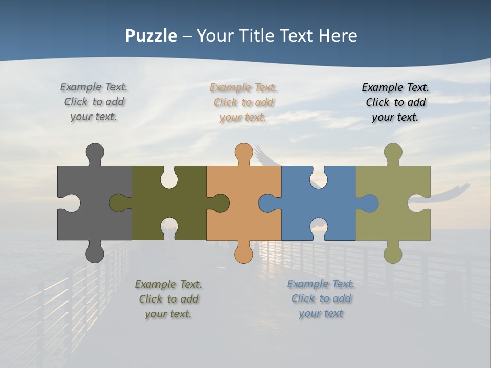 A Seagull Flies Over A Fishing Pier At Sunset In Hermosa Beach,California PowerPoint Template