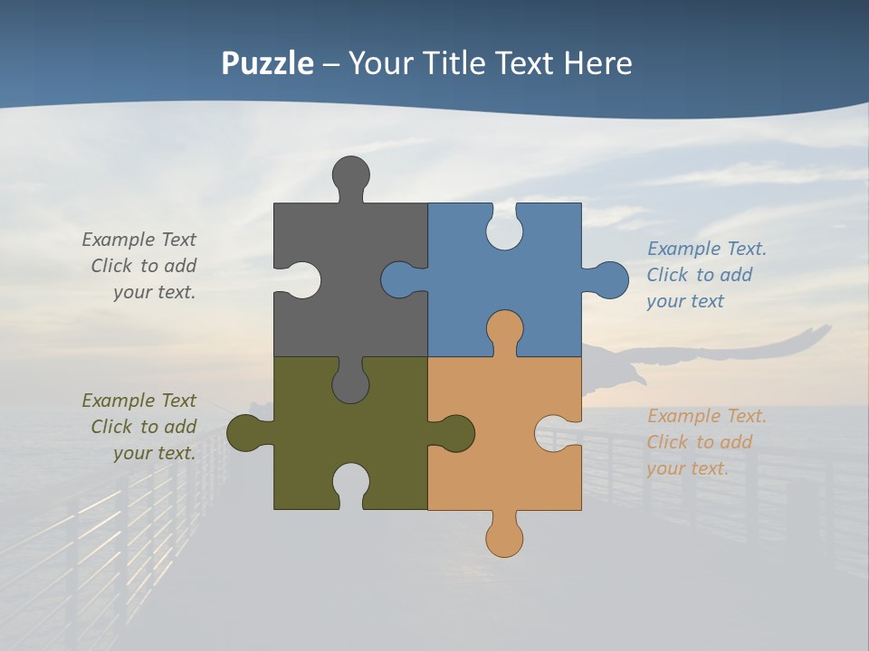 A Seagull Flies Over A Fishing Pier At Sunset In Hermosa Beach,California PowerPoint Template