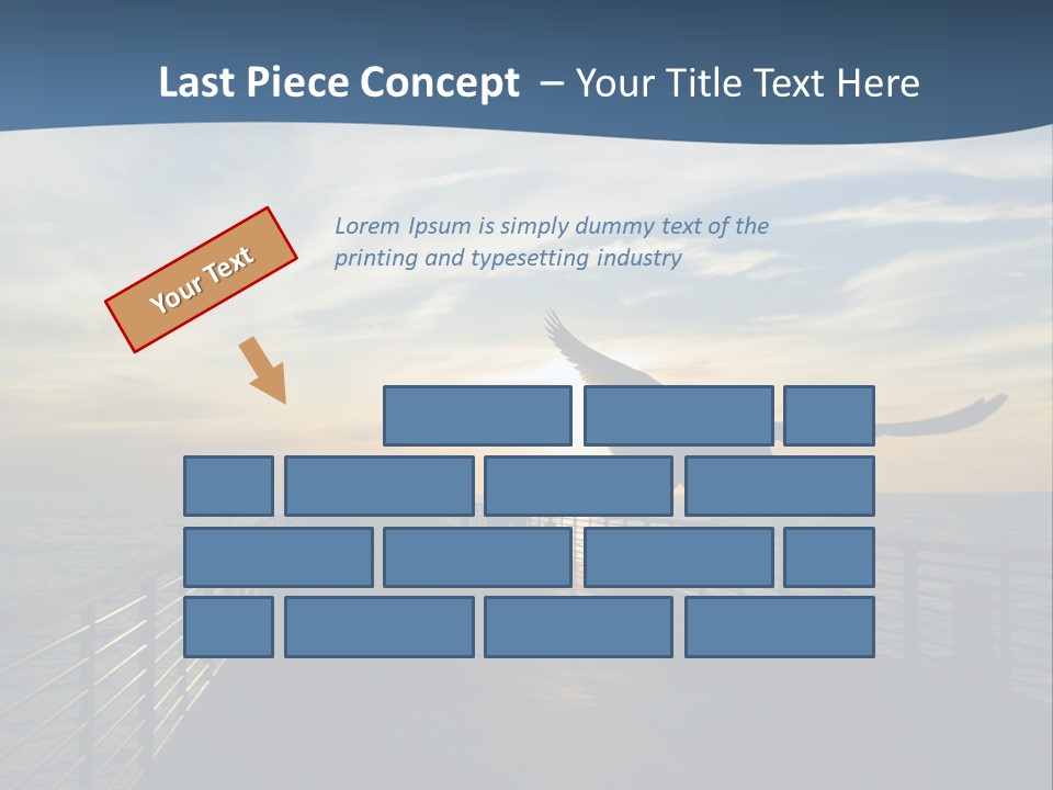 A Seagull Flies Over A Fishing Pier At Sunset In Hermosa Beach,California PowerPoint Template