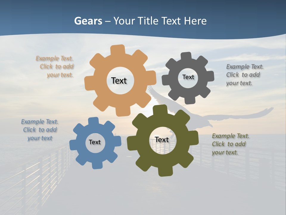 A Seagull Flies Over A Fishing Pier At Sunset In Hermosa Beach,California PowerPoint Template