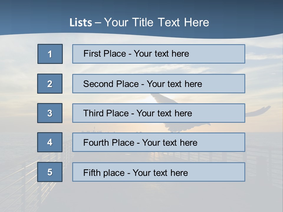 A Seagull Flies Over A Fishing Pier At Sunset In Hermosa Beach,California PowerPoint Template