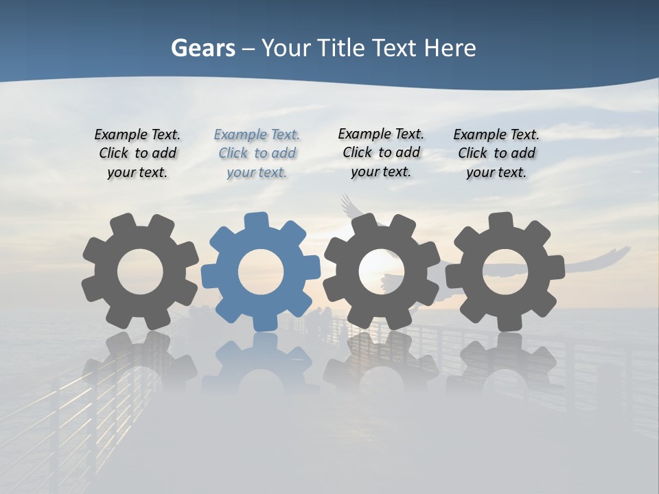 A Seagull Flies Over A Fishing Pier At Sunset In Hermosa Beach,California PowerPoint Template