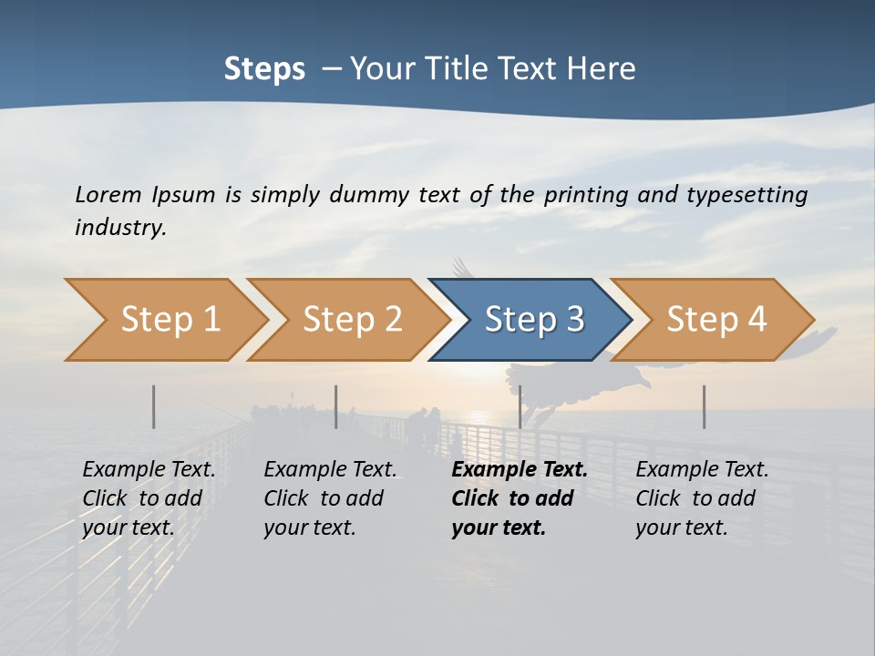 A Seagull Flies Over A Fishing Pier At Sunset In Hermosa Beach,California PowerPoint Template