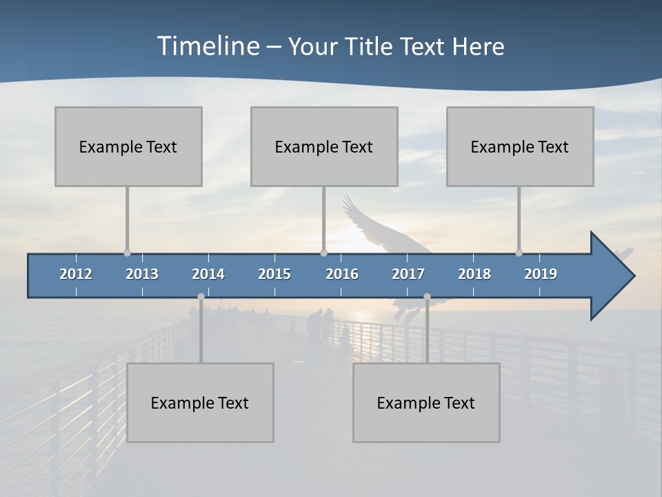 A Seagull Flies Over A Fishing Pier At Sunset In Hermosa Beach,California PowerPoint Template