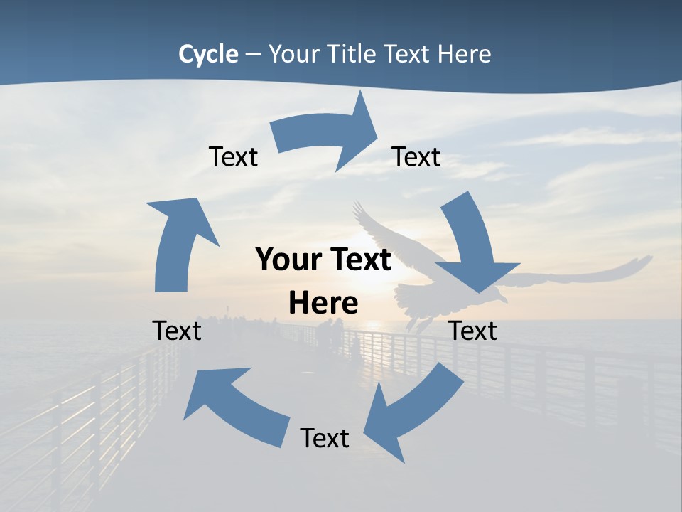A Seagull Flies Over A Fishing Pier At Sunset In Hermosa Beach,California PowerPoint Template