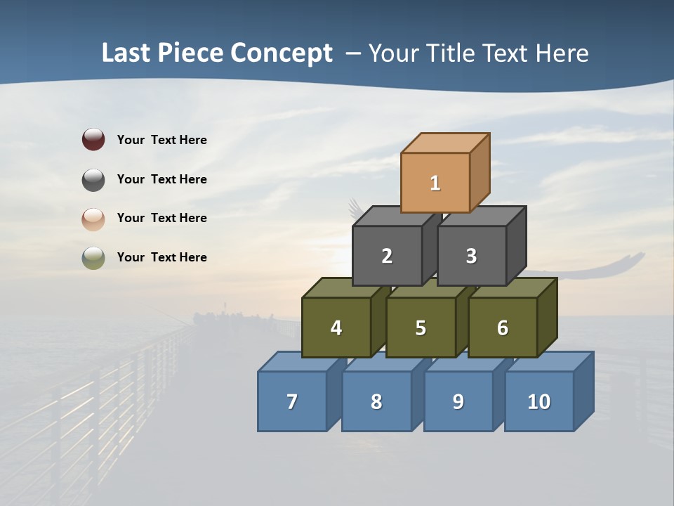 A Seagull Flies Over A Fishing Pier At Sunset In Hermosa Beach,California PowerPoint Template