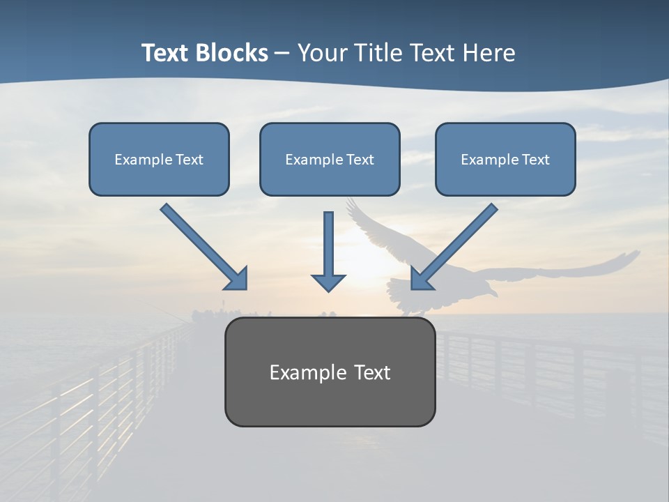 A Seagull Flies Over A Fishing Pier At Sunset In Hermosa Beach,California PowerPoint Template