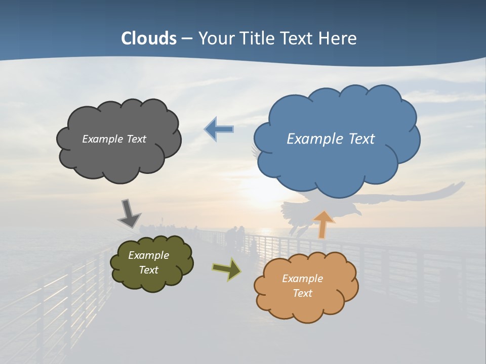 A Seagull Flies Over A Fishing Pier At Sunset In Hermosa Beach,California PowerPoint Template