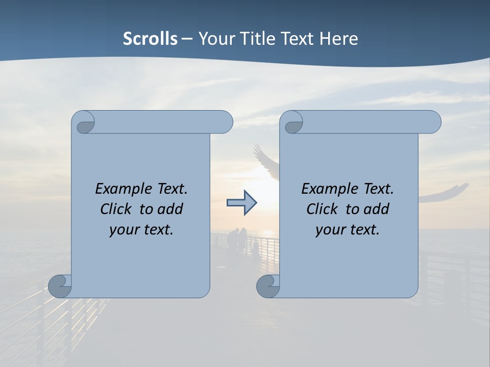A Seagull Flies Over A Fishing Pier At Sunset In Hermosa Beach,California PowerPoint Template