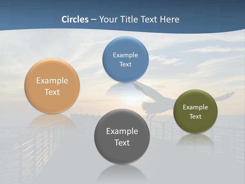 A Seagull Flies Over A Fishing Pier At Sunset In Hermosa Beach,California PowerPoint Template