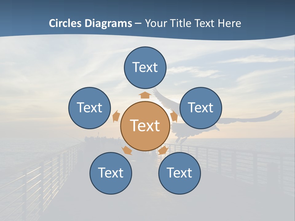 A Seagull Flies Over A Fishing Pier At Sunset In Hermosa Beach,California PowerPoint Template