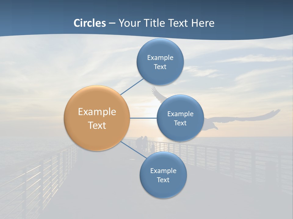 A Seagull Flies Over A Fishing Pier At Sunset In Hermosa Beach,California PowerPoint Template