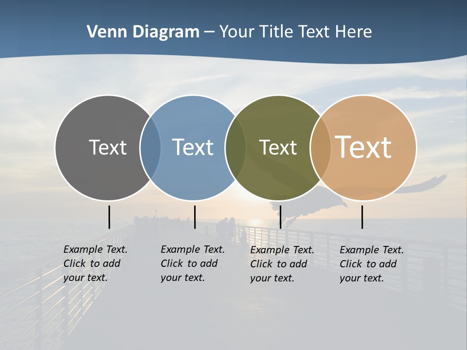 A Seagull Flies Over A Fishing Pier At Sunset In Hermosa Beach,California PowerPoint Template