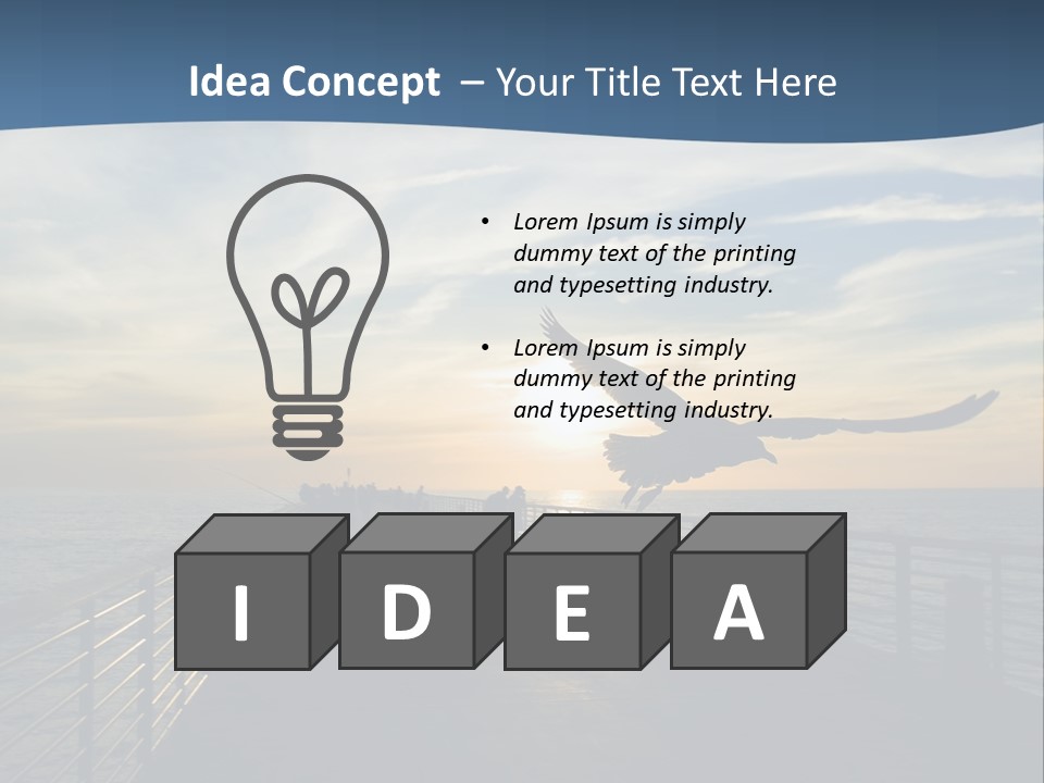 A Seagull Flies Over A Fishing Pier At Sunset In Hermosa Beach,California PowerPoint Template