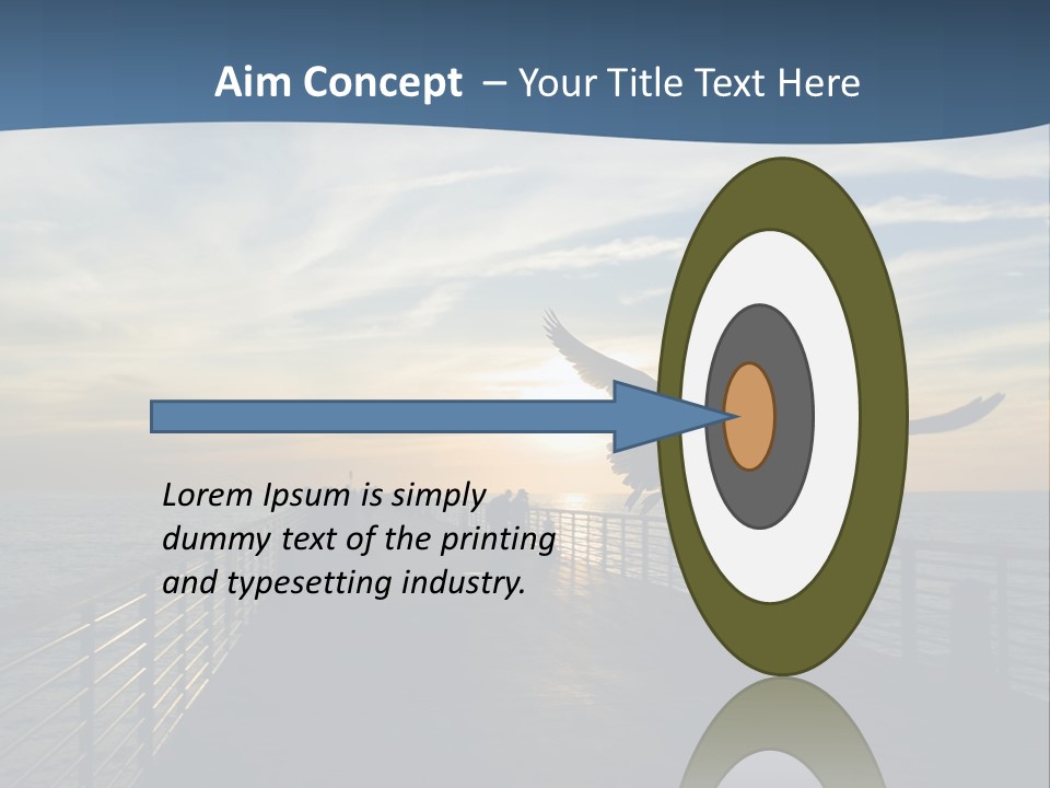 A Seagull Flies Over A Fishing Pier At Sunset In Hermosa Beach,California PowerPoint Template