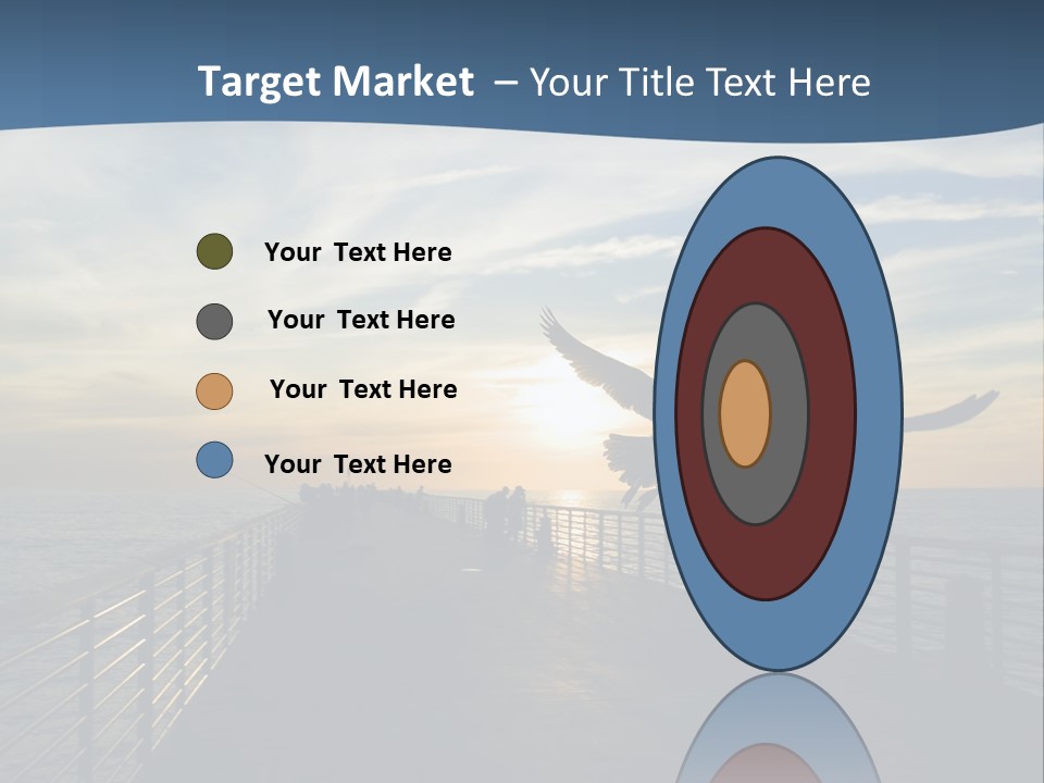 A Seagull Flies Over A Fishing Pier At Sunset In Hermosa Beach,California PowerPoint Template